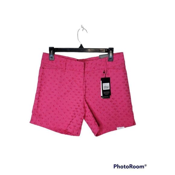 The Limited Hot Pink Barbie Core Eyelet 100% Cotton Tailored Stretch Shorts - Picture 1 of 11